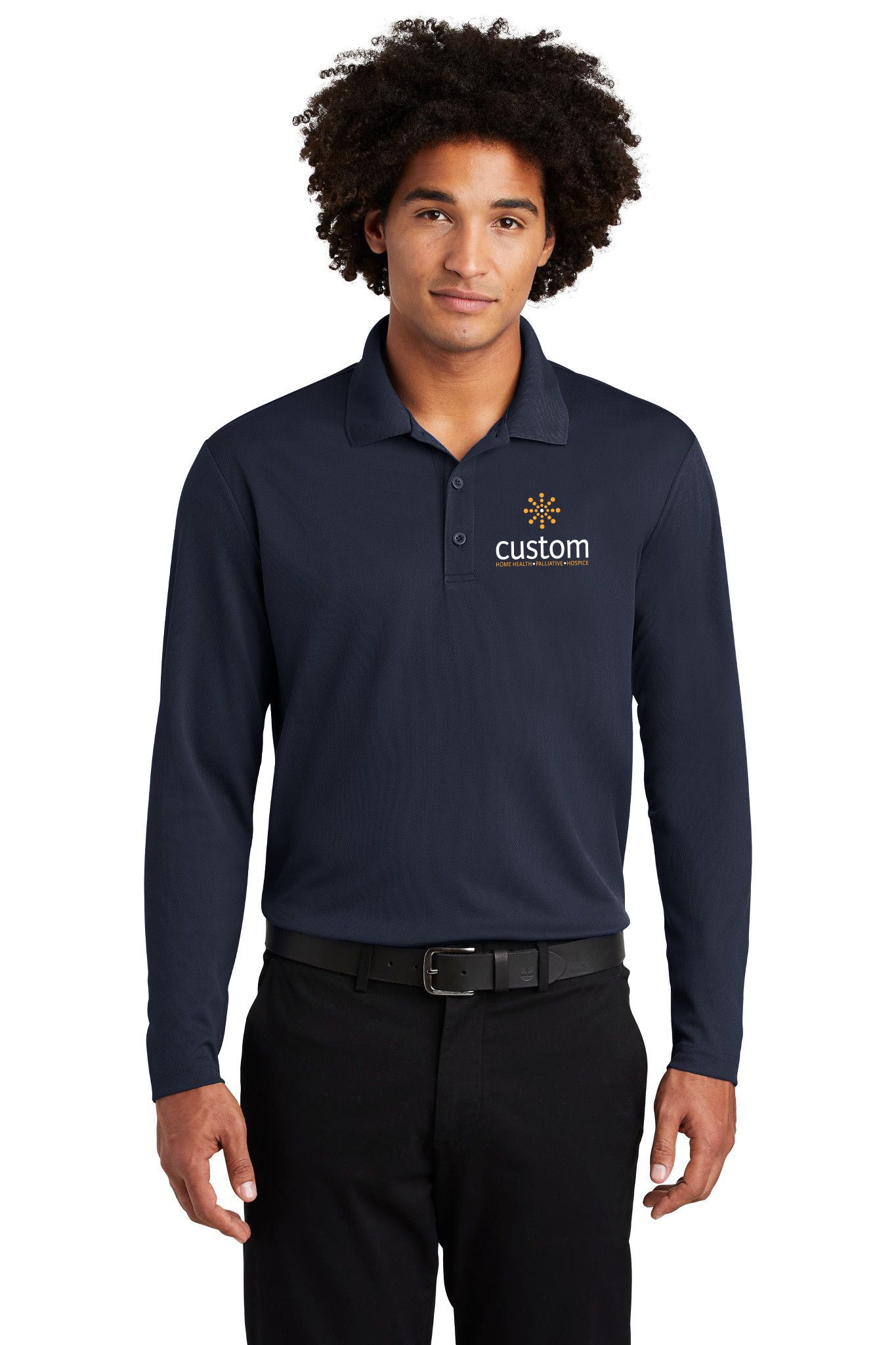 Custom Home Health - Sport-Tek ® PosiCharge ® RacerMesh ® Long Sleeve Polo Embroidery - Mato & Hash