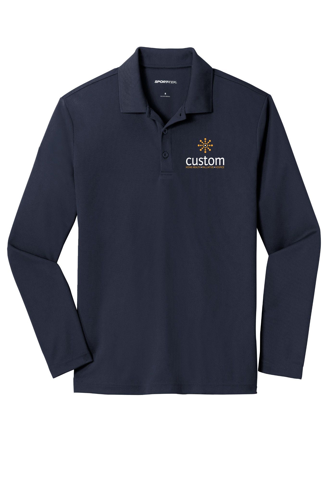 Custom Home Health - Sport-Tek ® PosiCharge ® RacerMesh ® Long Sleeve Polo Embroidery - Mato & Hash