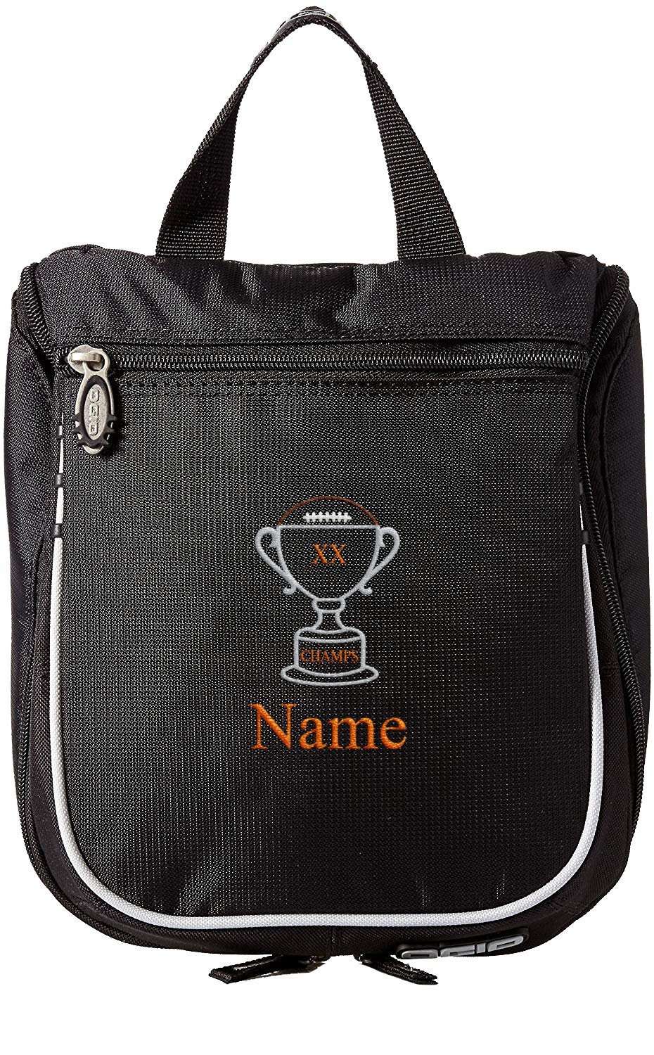 Embroidered Hanging Toiletry Bag – Custom Dopp Kit/Shaving Kit - Football