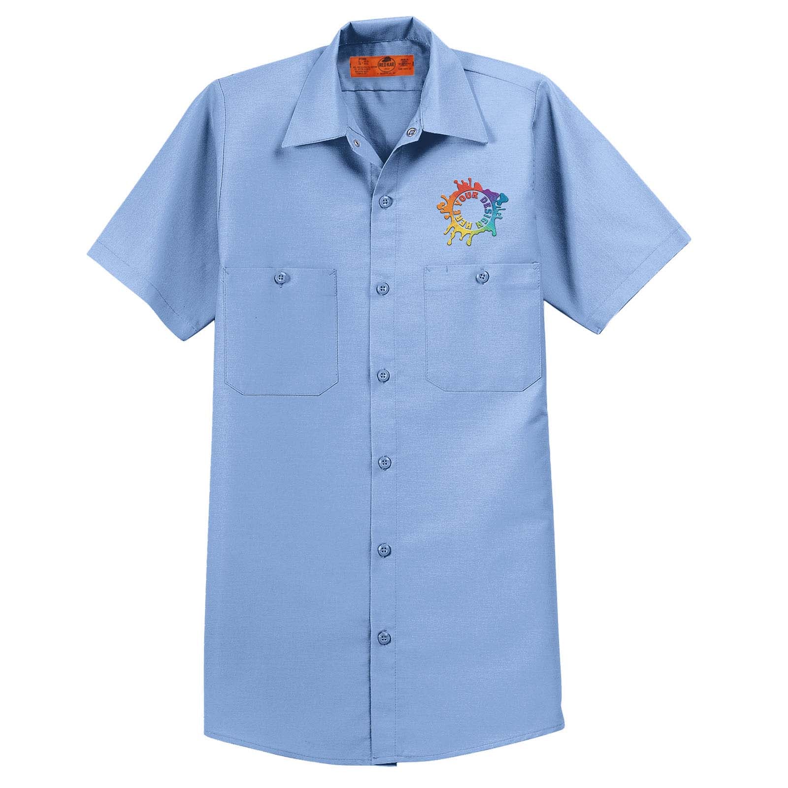 Embroidered Red Kap® Long Size, Short Sleeve Industrial Work Shirt - Mato & Hash