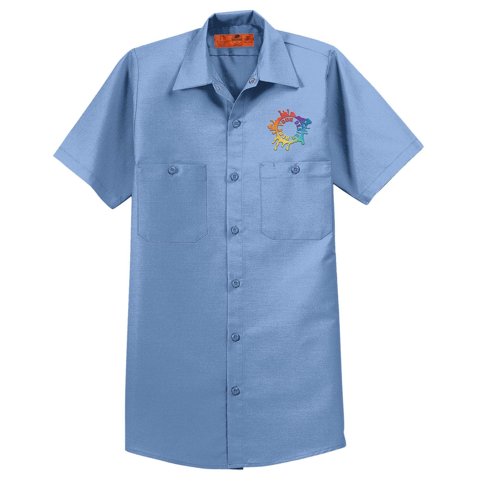Embroidered Red Kap® Long Size, Short Sleeve Industrial Work Shirt - Mato & Hash