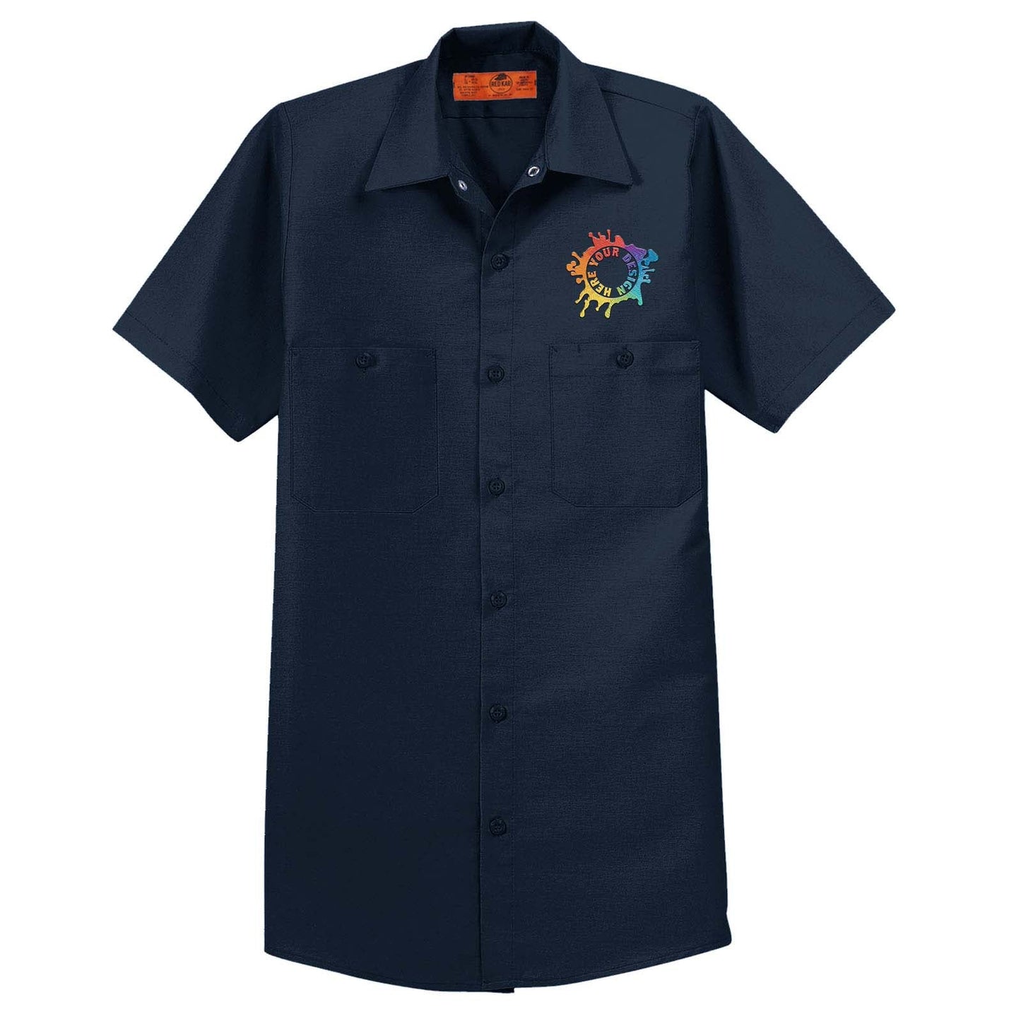 Embroidered Red Kap® Long Size, Short Sleeve Industrial Work Shirt - Mato & Hash