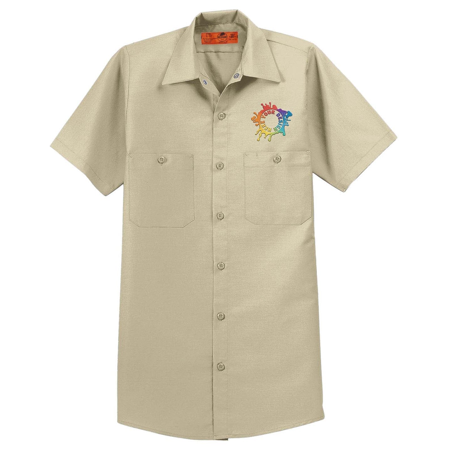 Embroidered Red Kap® Long Size, Short Sleeve Industrial Work Shirt - Mato & Hash