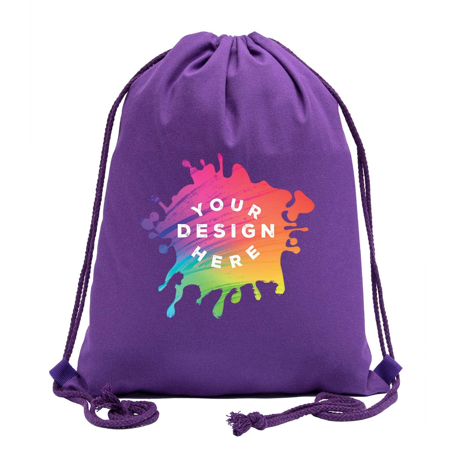 Full Color Custom Cotton Drawstring Bag - Mato & Hash