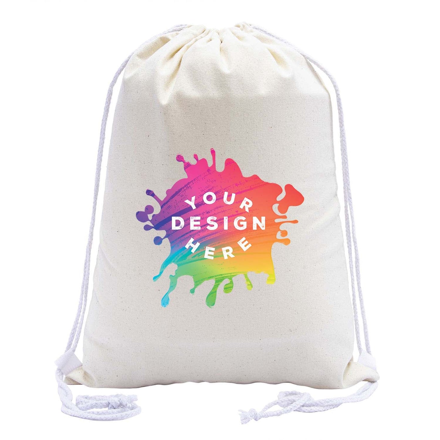 Full Color Custom Cotton Drawstring Bag - Mato & Hash