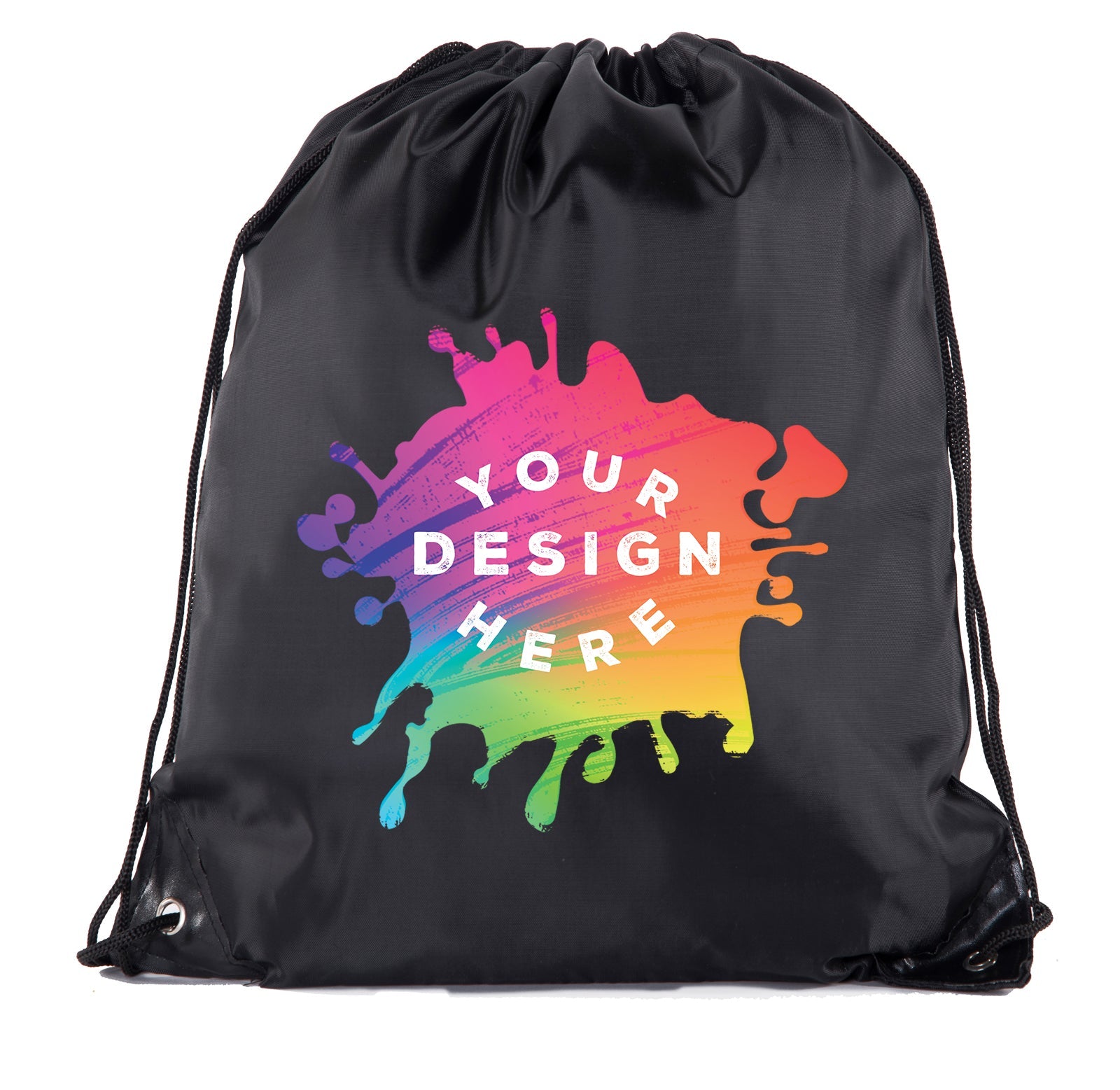 Full Color Custom Polyester Drawstring Bag - Bulk