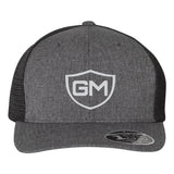 Greater Midwest Band Shield Flexfit 110M Trucker Mesh-Back Cap Embroidery - Snapback