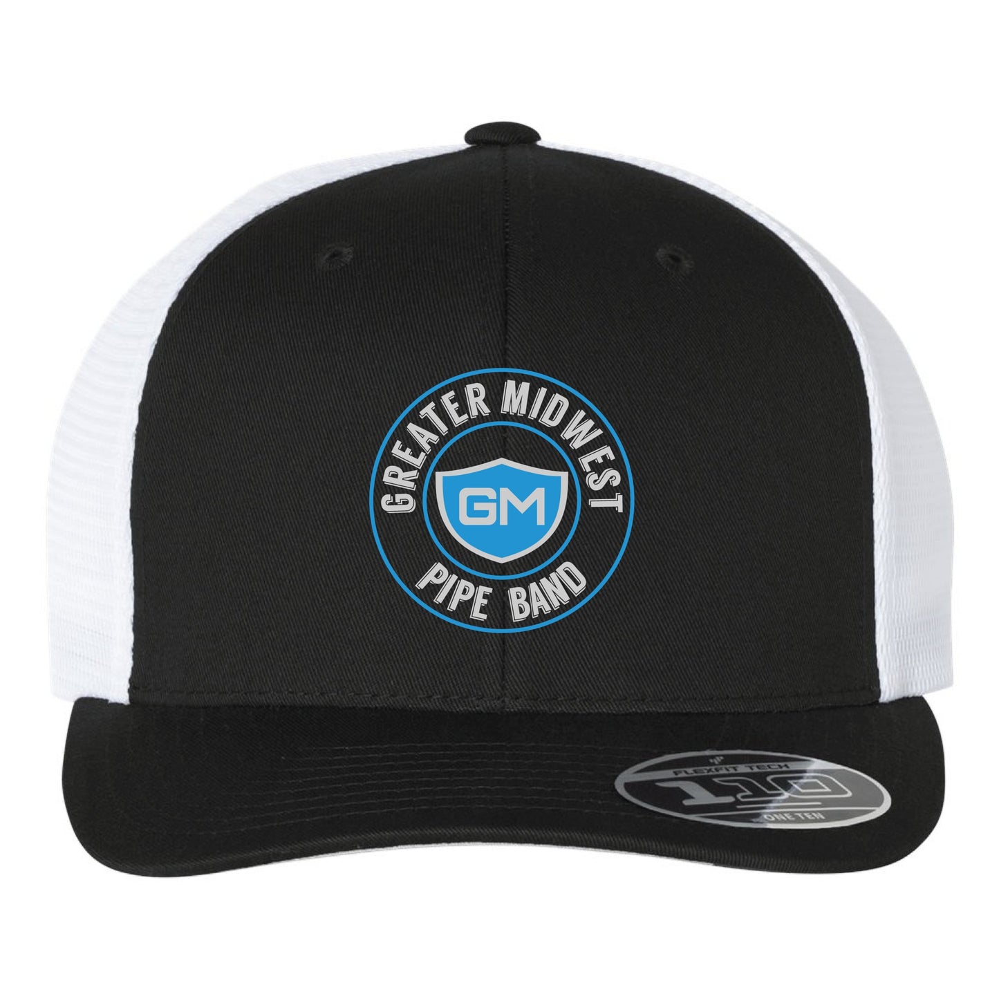 Greater Midwest Circle Flexfit 110M Trucker Mesh-Back Cap Embroidery - Snapback - Mato & Hash