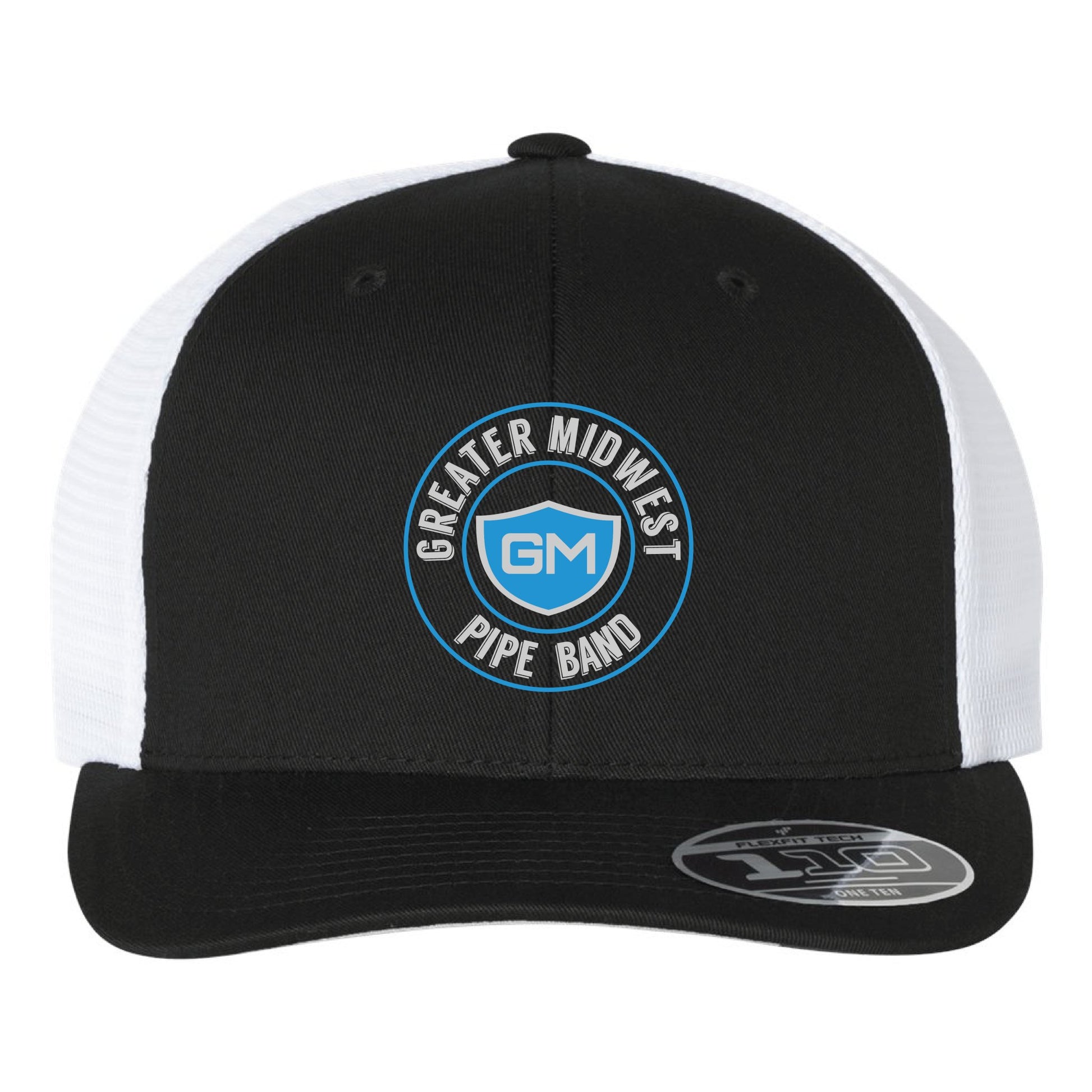 Greater Midwest Circle Flexfit 110M Trucker Mesh-Back Cap Embroidery - Snapback - Mato & Hash