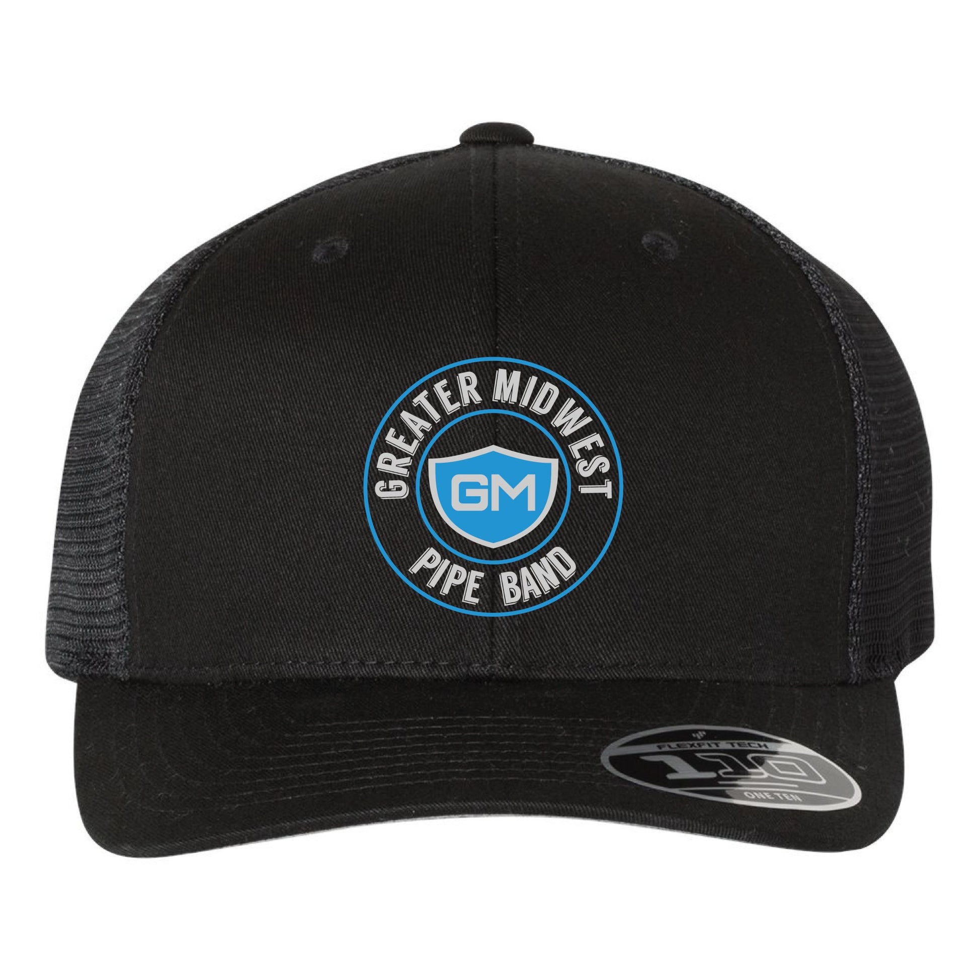 Greater Midwest Circle Flexfit 110M Trucker Mesh-Back Cap Embroidery - Snapback - Mato & Hash