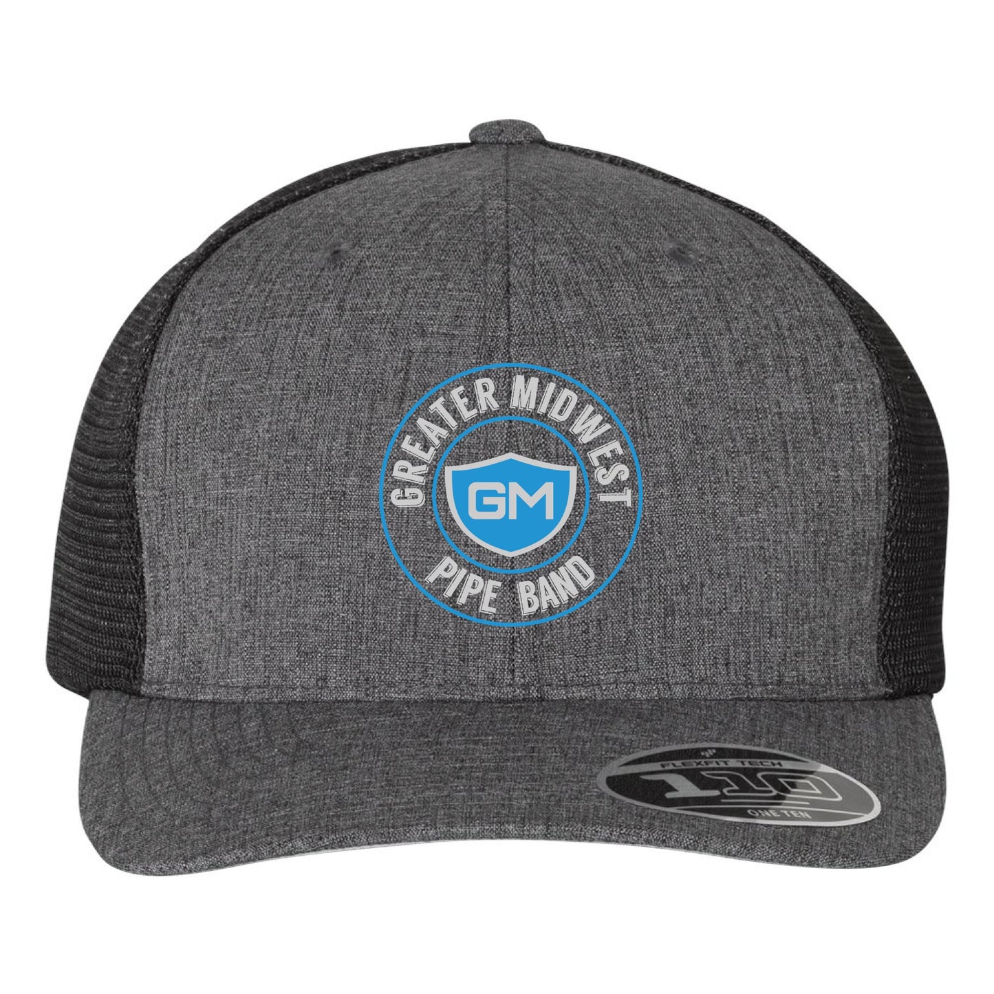 Greater Midwest Circle Flexfit 110M Trucker Mesh-Back Cap Embroidery - Snapback - Mato & Hash