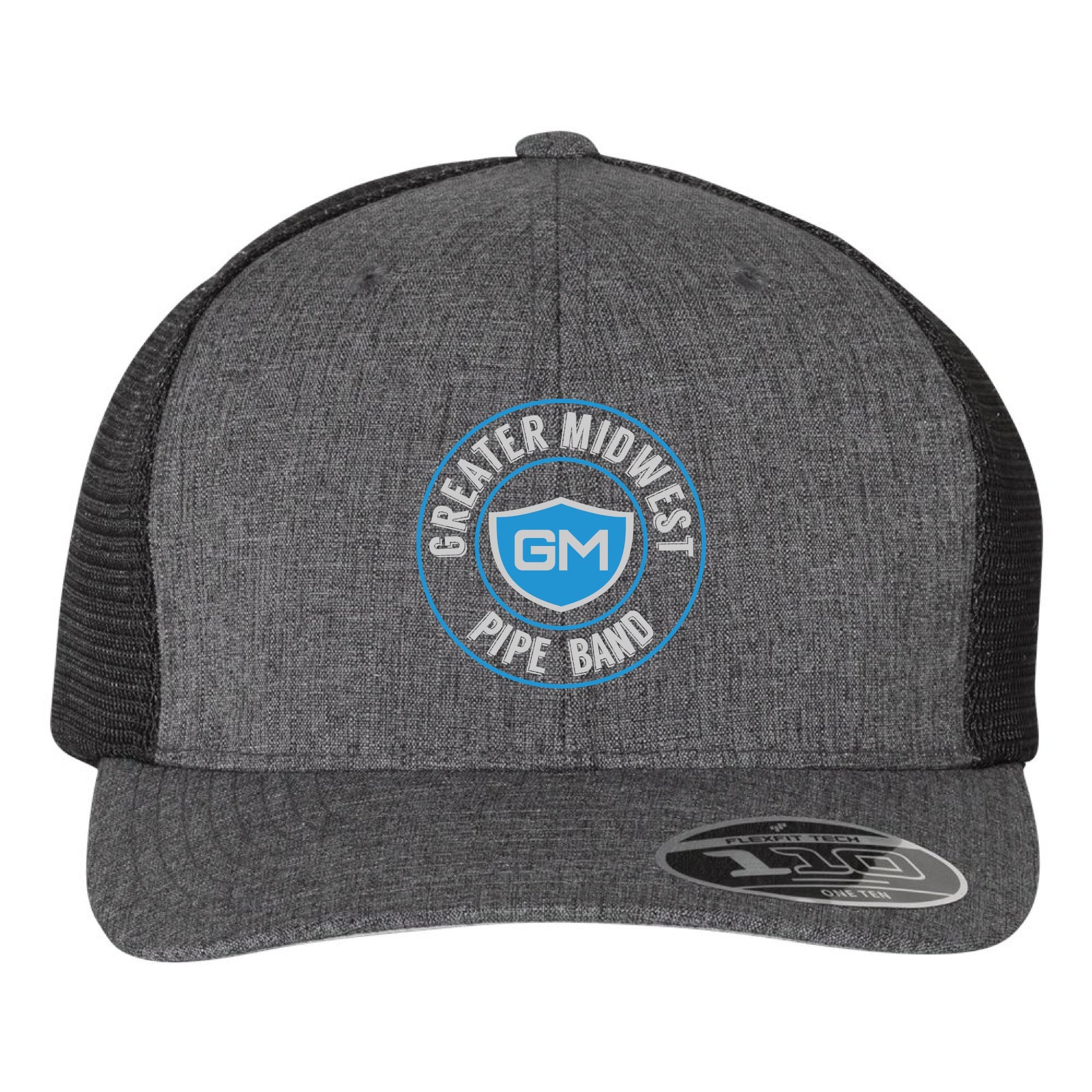 Greater Midwest Circle Flexfit 110M Trucker Mesh-Back Cap Embroidery - Snapback - Mato & Hash