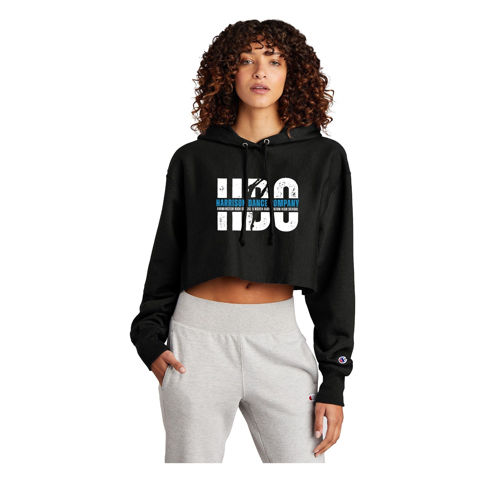 Harrison Dance Company - Champion Women's Reverse Weave Cropped Cut - Off Hooded Sweatshirt - Mato & Hash