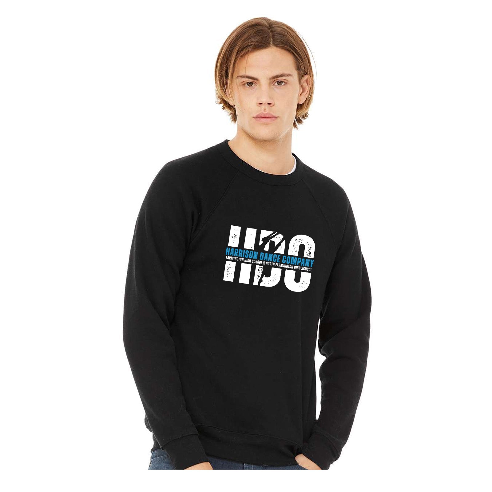 Harrison Dance Company - Unisex Cotton/Polyester Fleece Raglan Crewneck Sweatshirt - Mato & Hash