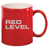 Red Level Lasered 11 oz. Ceramic Round Mug