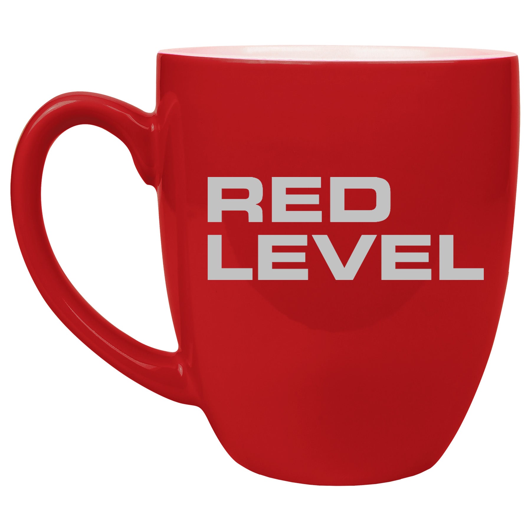 Red Level Lasered 16 oz. Ceramic Bistro Mug