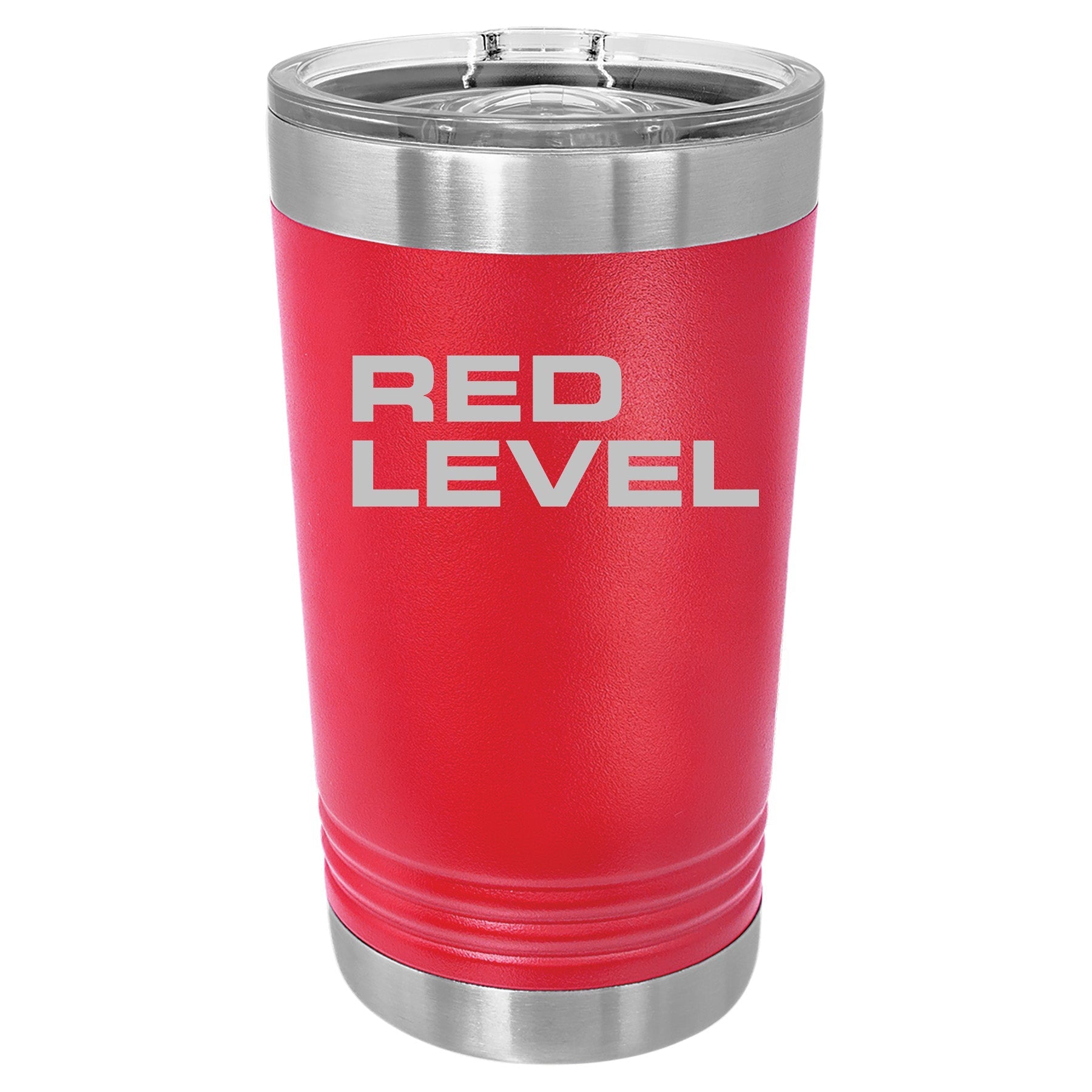 Red Level Lasered 16 oz. Polar Camel Pint with Slider Lid