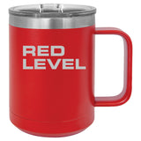 Red Level Lasered Polar Camel 15 oz. Vacuum Insulated Mug with Slider Lid