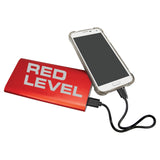 Red Level Lasered Power Bank & Wireless Anodized Aluminum Charger Power Cord Compatible