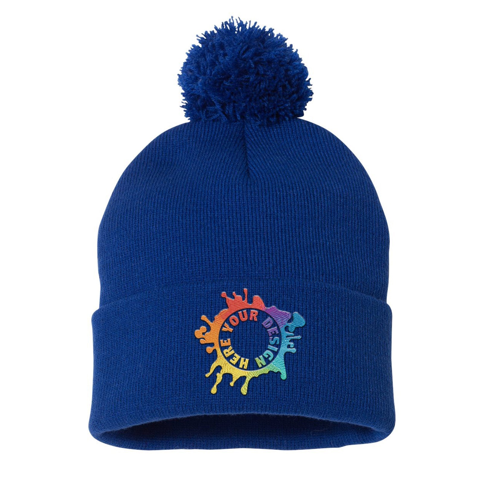 Sportsman Pom-Pom 12" Knit Beanie Embroidery