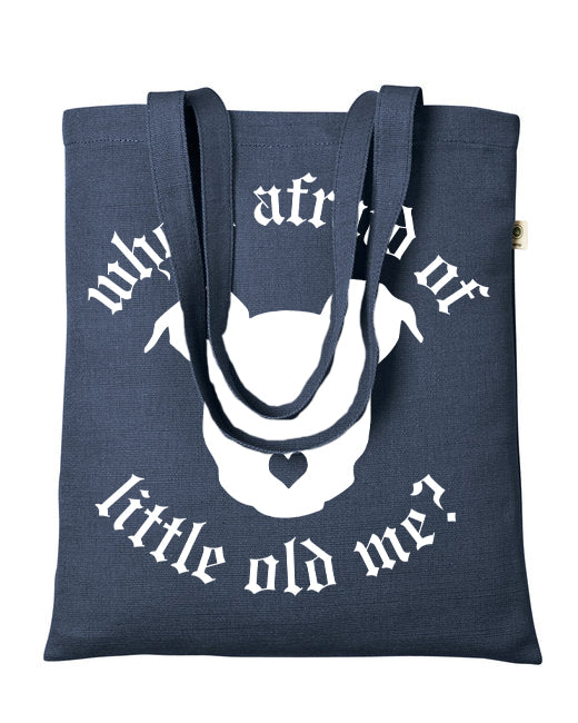 Peace Love and Paws Econscious Hemp Simplicity Tote / Whos Afraid of Little old Me