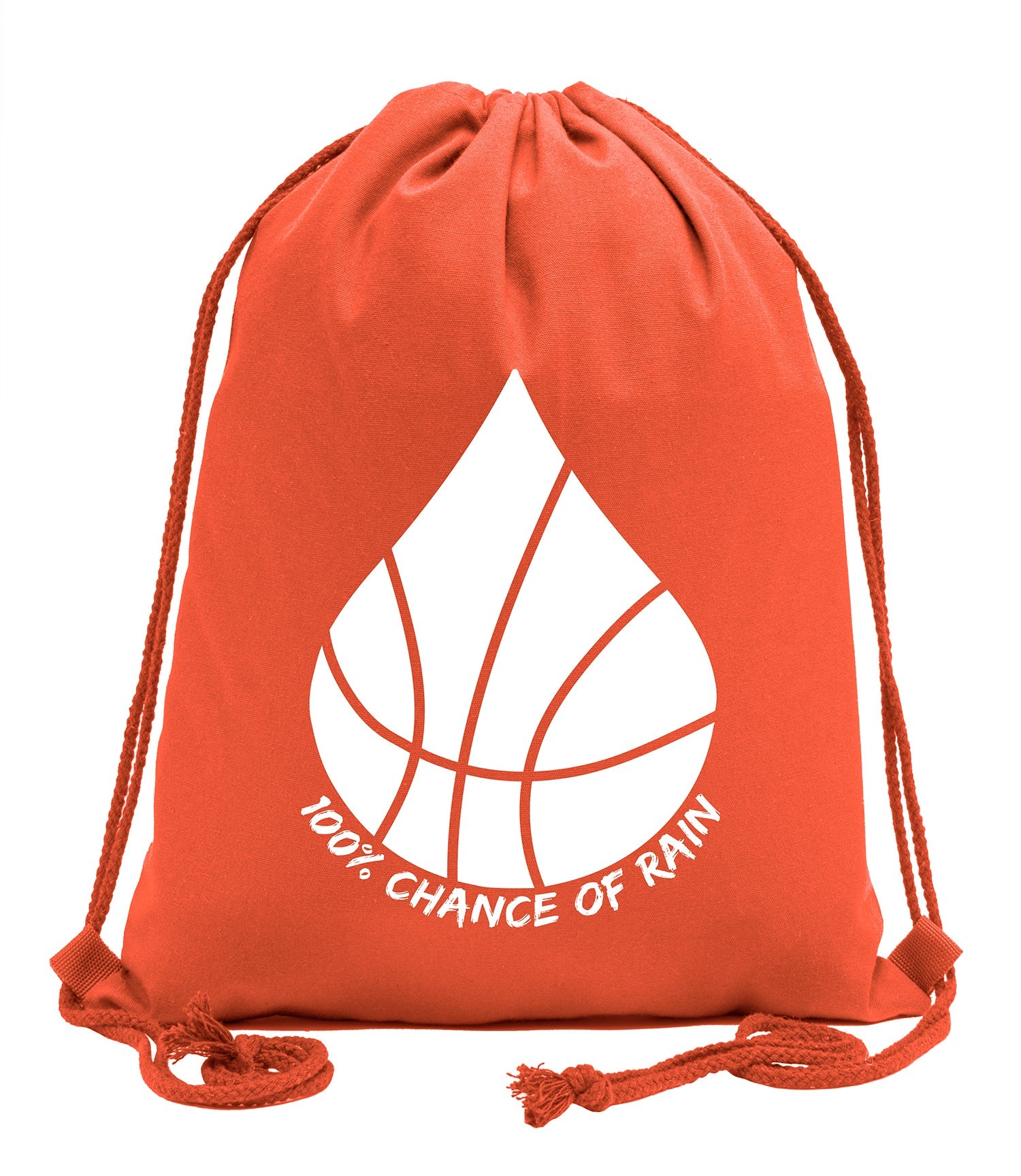 100% Chance of Rain Basketball Cotton Drawstring Bag
