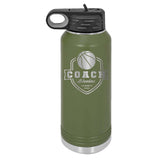 32oz Basketball Coach Laser Engraved Water Bottle - Mato & Hash