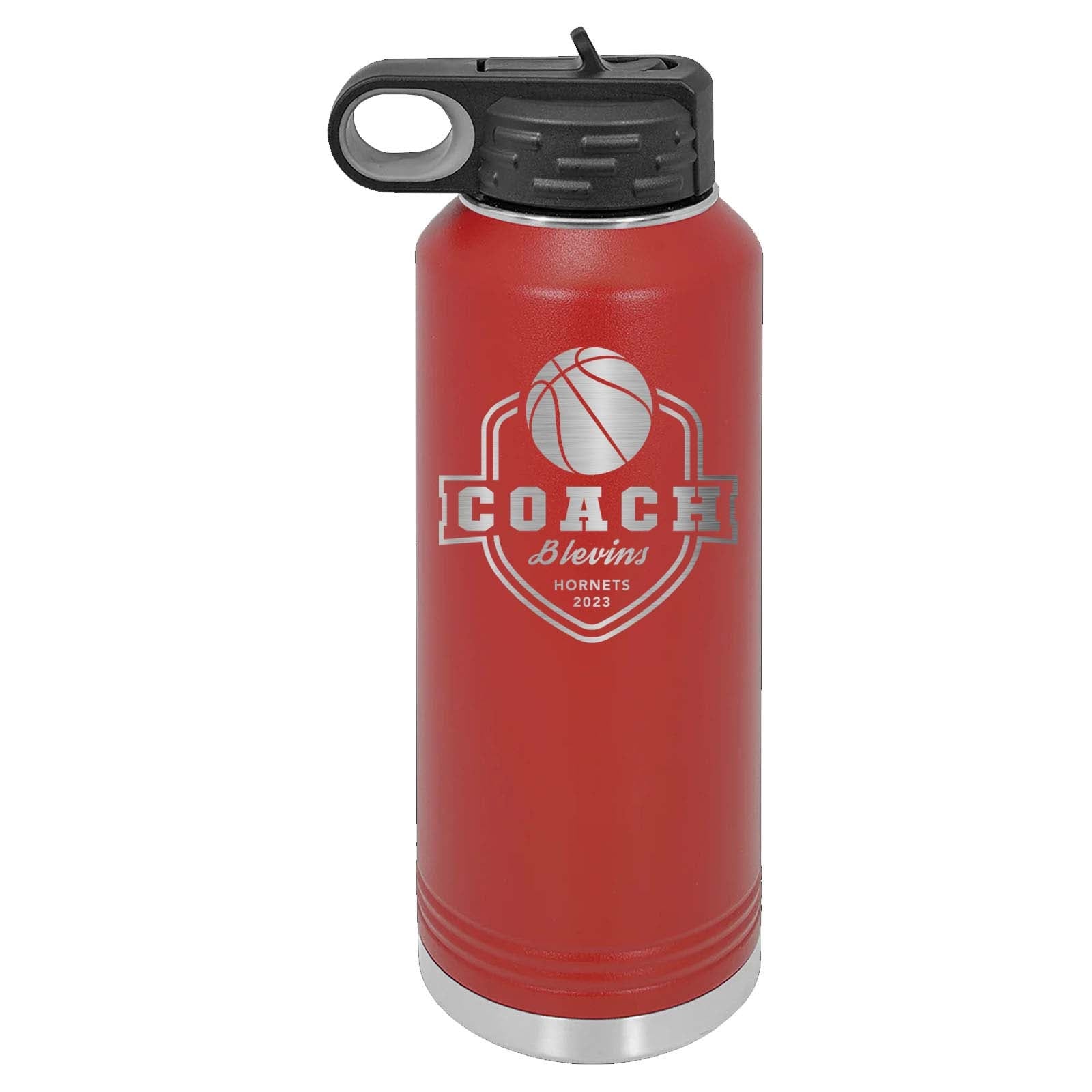 32oz Basketball Coach Laser Engraved Water Bottle Coach S1