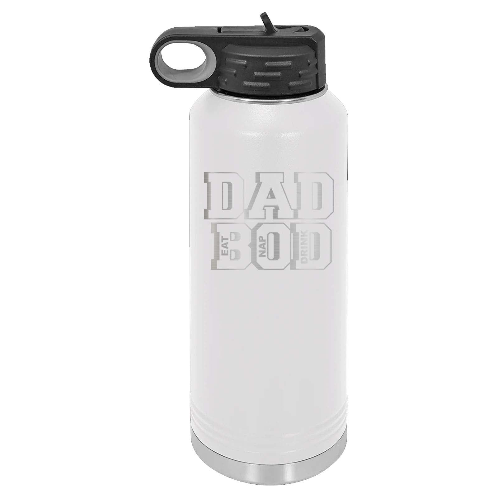 32oz Dad Bod Laser Engraved Water Bottle - Mato & Hash