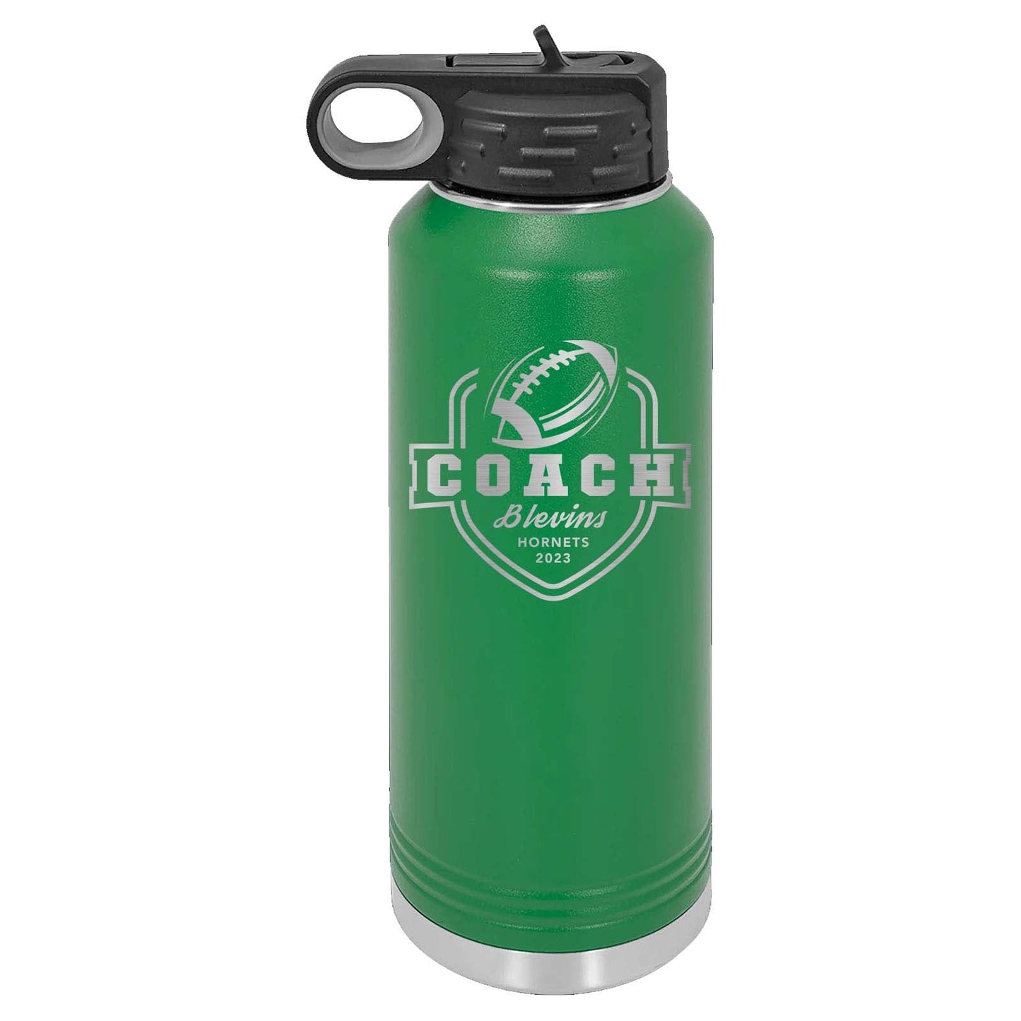 32oz Football Coach Laser Engraved Water Bottle - Mato & Hash