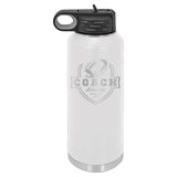 32oz Football Coach Laser Engraved Water Bottle - Mato & Hash