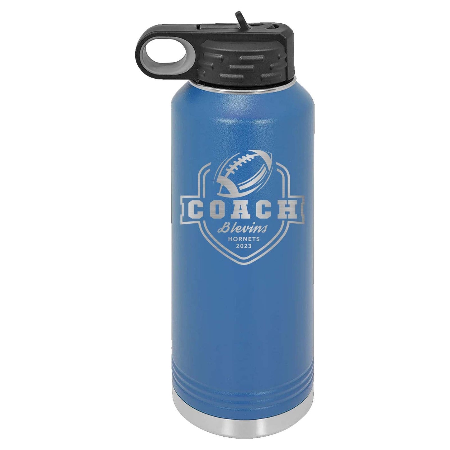 32oz Football Coach Laser Engraved Water Bottle - Mato & Hash