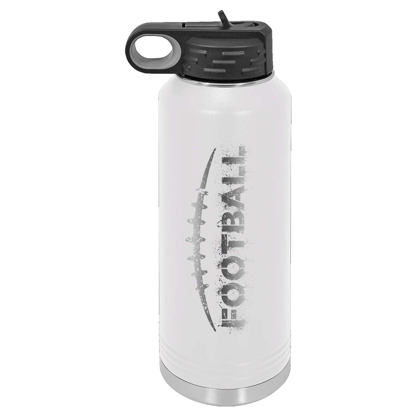 32oz Football Laser Engraved Water Bottle - Mato & Hash