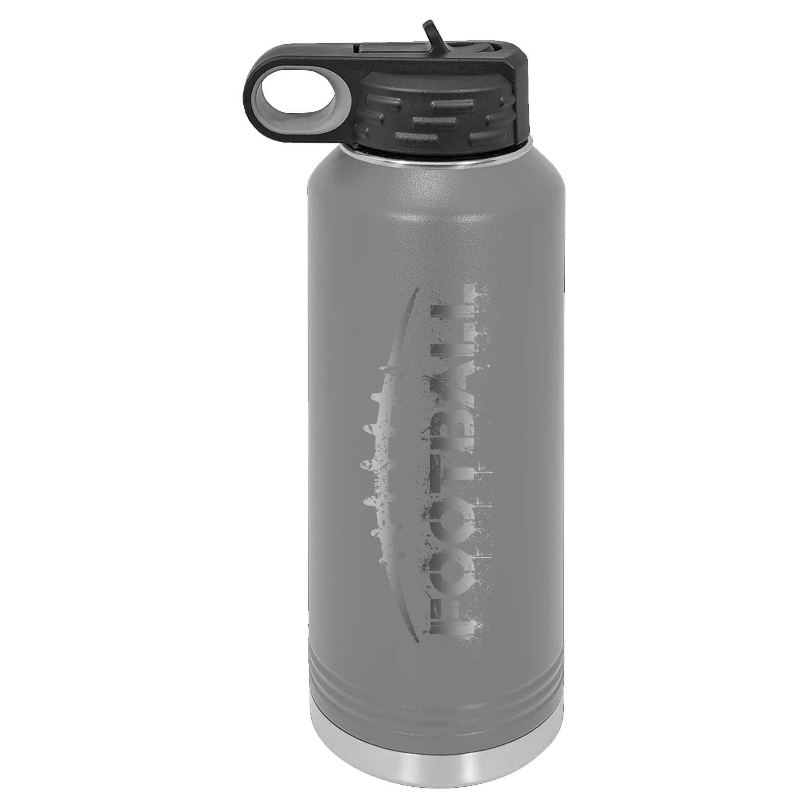 32oz Football Laser Engraved Water Bottle - Mato & Hash