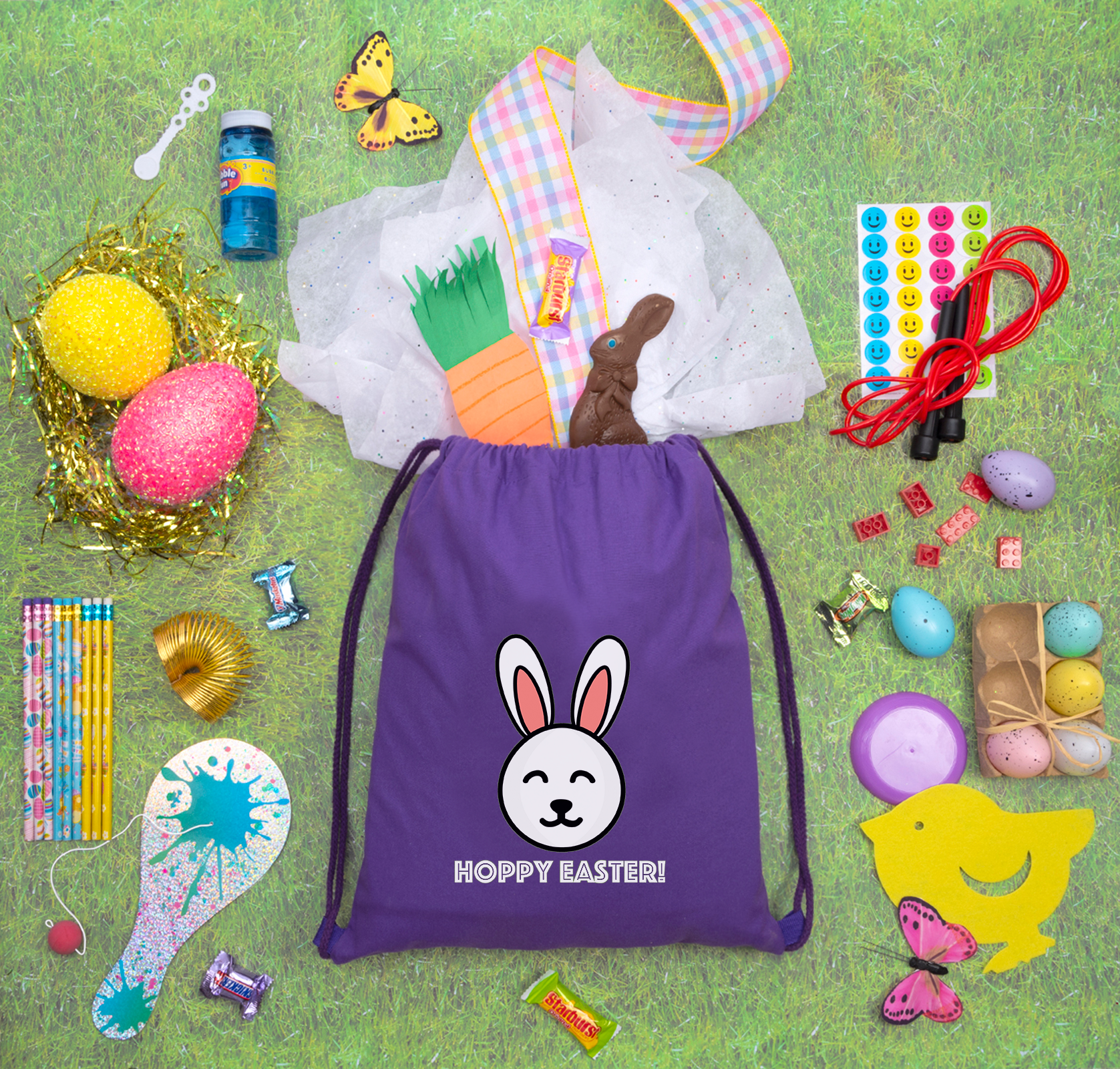 Hoppy Easter! Cotton Drawstring Bag