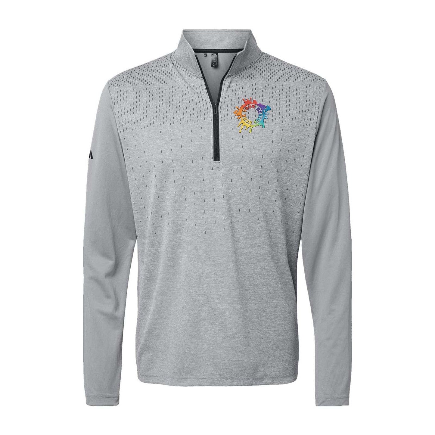 Adidas - Heather Block Print Quarter-Zip Pullover Embroidery - Mato & Hash