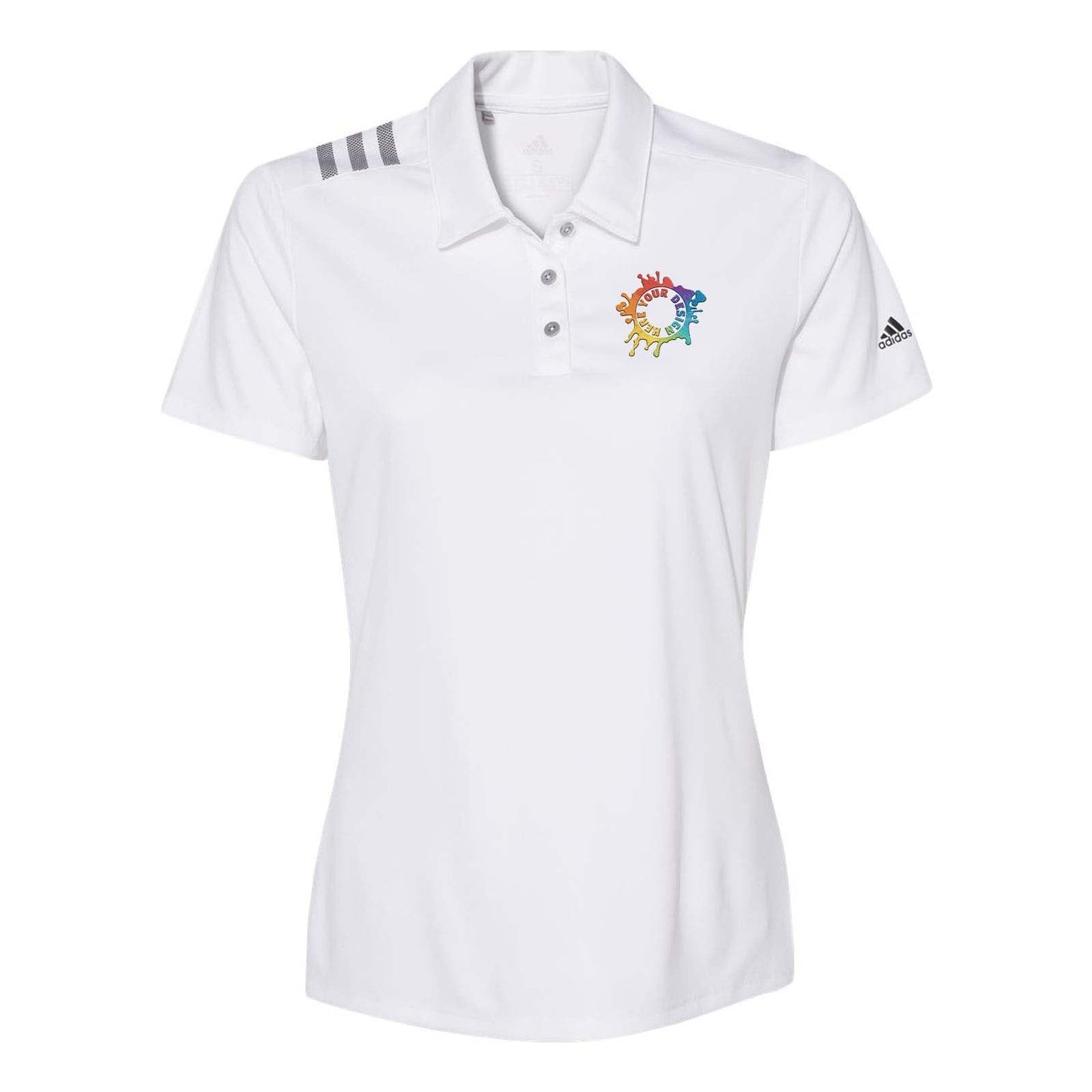 Adidas Women's 3-Stripes Shoulder Polo Embroidery - Mato & Hash