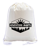 Adventure Awaits Cotton Drawstring Bag - Mato & Hash