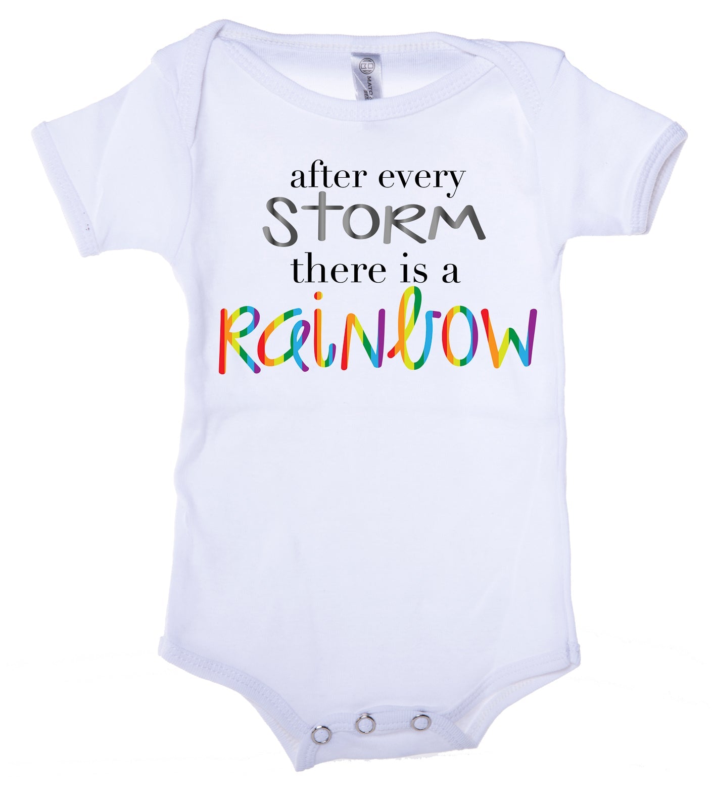 After Every Storm, There Is a Rainbow Cotton Baby Baby Romper - Mato & Hash