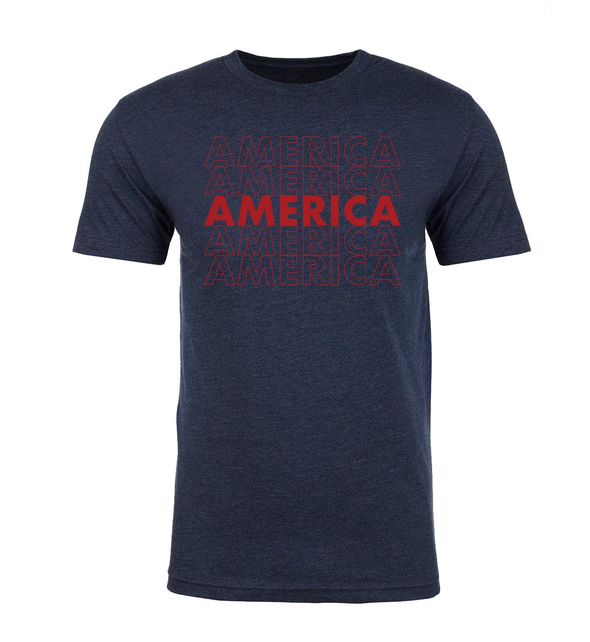 America Stacked Text Unisex 4th of July T Shirts - Mato & Hash