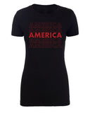 America Stacked Text Womens 4th of July T Shirts - Mato & Hash