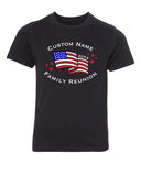 American Flag + Custom Name & Year Family Reunion Kids T Shirts