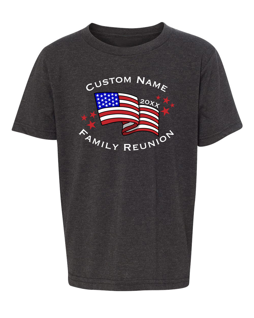 American Flag + Custom Name & Year Family Reunion Kids T Shirts - Mato & Hash