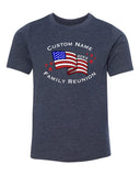 American Flag + Custom Name & Year Family Reunion Kids T Shirts - Mato & Hash