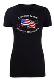 American Flag + Custom Name & Year Family Reunion Womens T Shirts