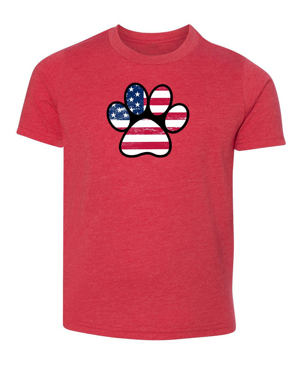 American Flag Dark Paw Print Kids 4th of July T Shirts - Mato & Hash