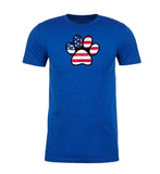 American Flag Dark Paw Print Unisex 4th of July T Shirts