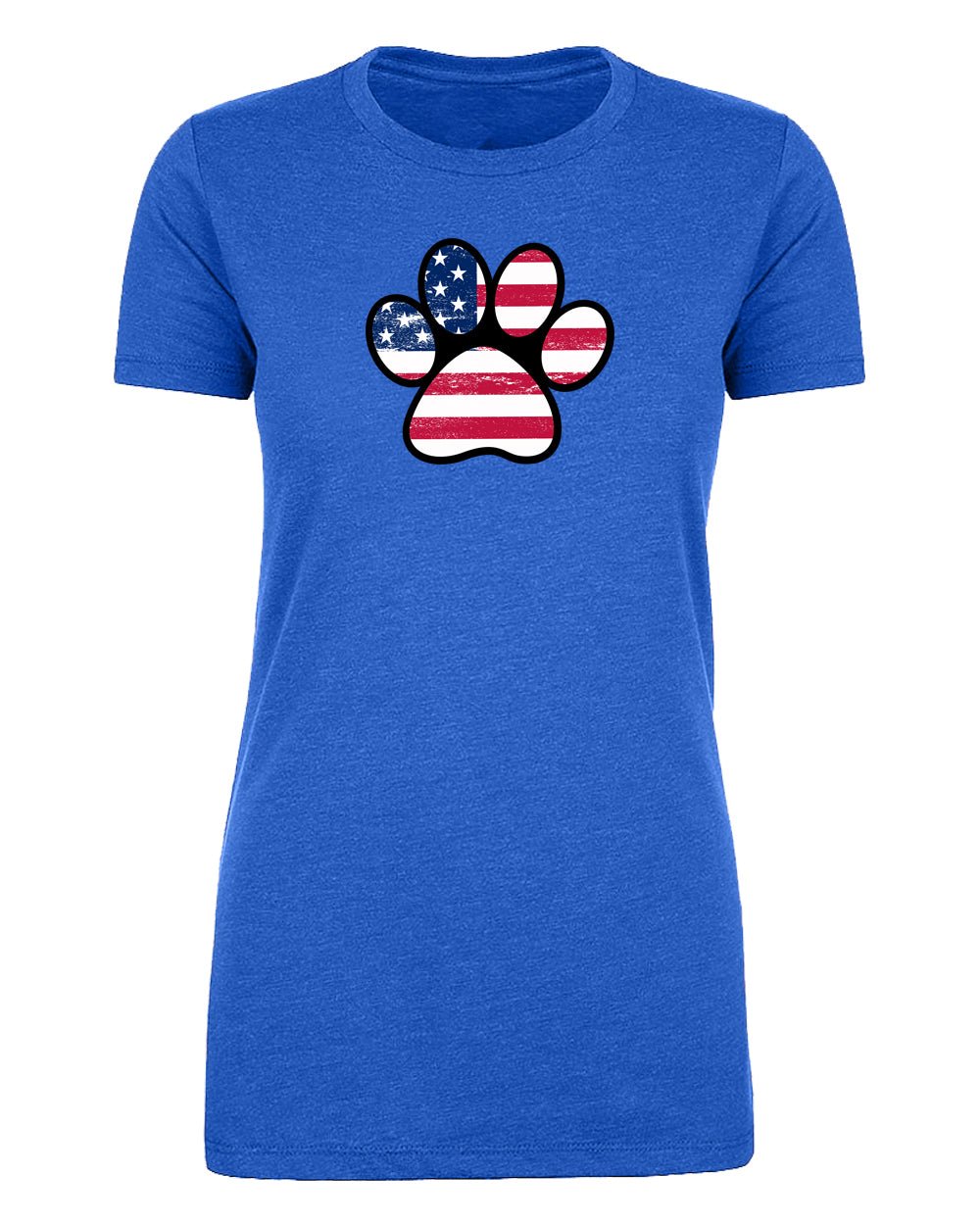 American Flag Dark Paw Print Womens 4th of July T Shirts - Mato & Hash