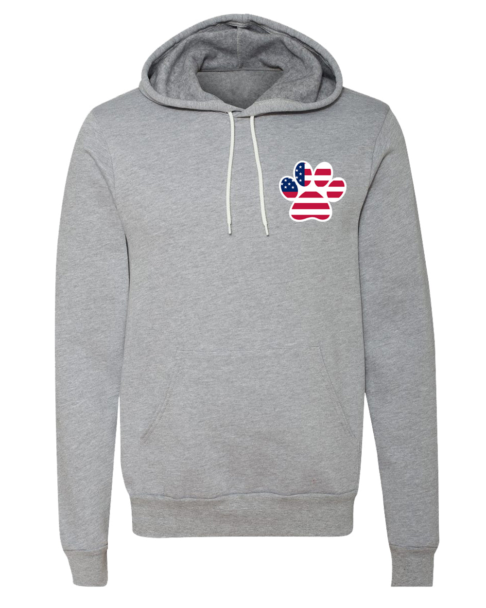 American Flag Left Chest Paw Print Unisex 4th of July Hoodies - Mato & Hash
