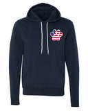 American Flag Left Chest Paw Print Unisex 4th of July Hoodies